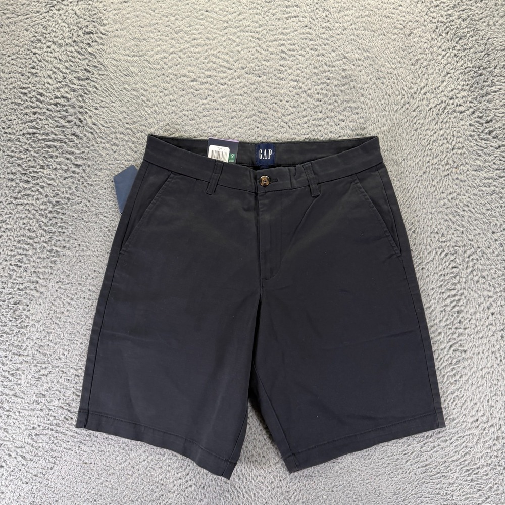 Gap Shorts Men 30 Black Cotton Chino Preppy Travel Workwear Summer Beach Stretch